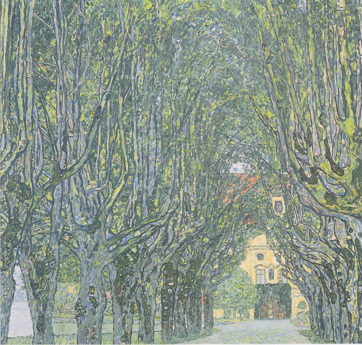 Avenida em frente ao Schloss Kammer de Gustav Klimt