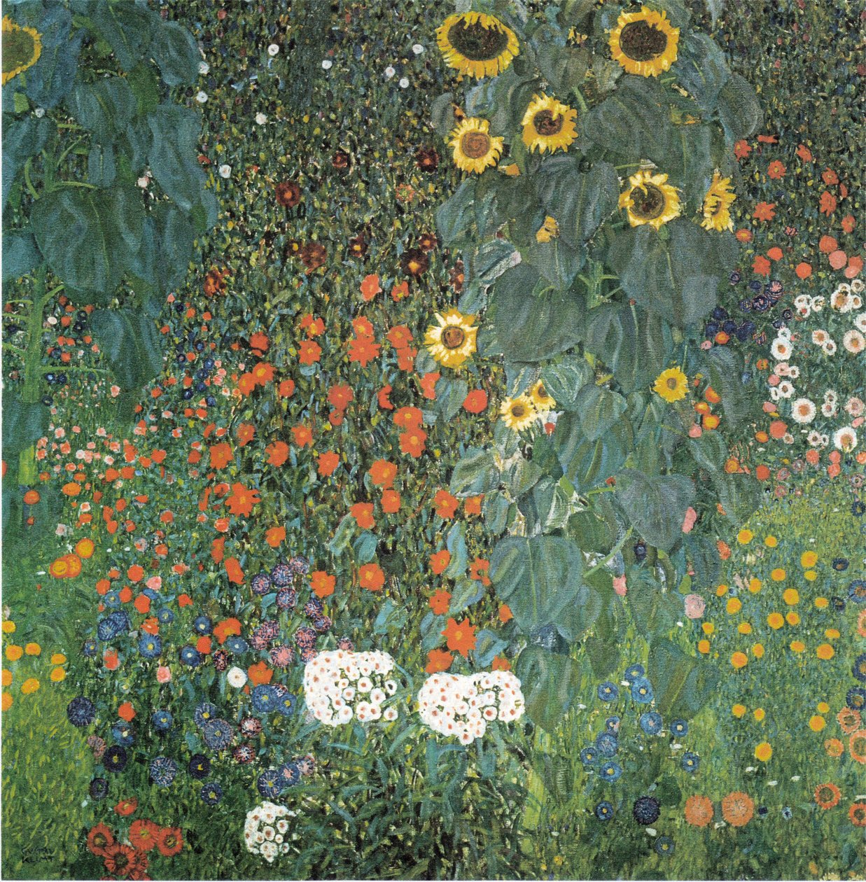 Fazenda jardim com girassóis de Gustav Klimt