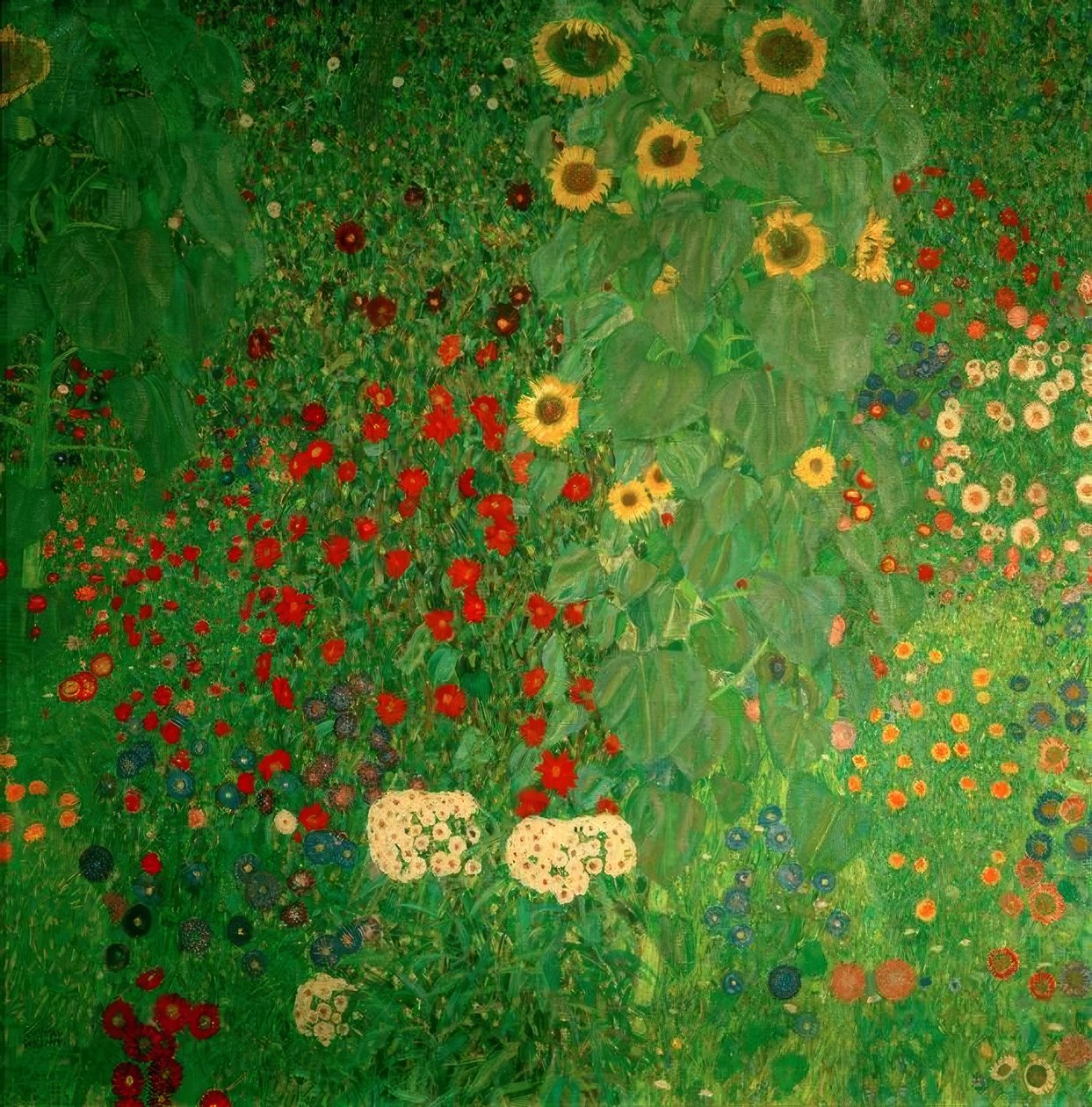 Jardim da fazenda com girassóis de Gustav Klimt
