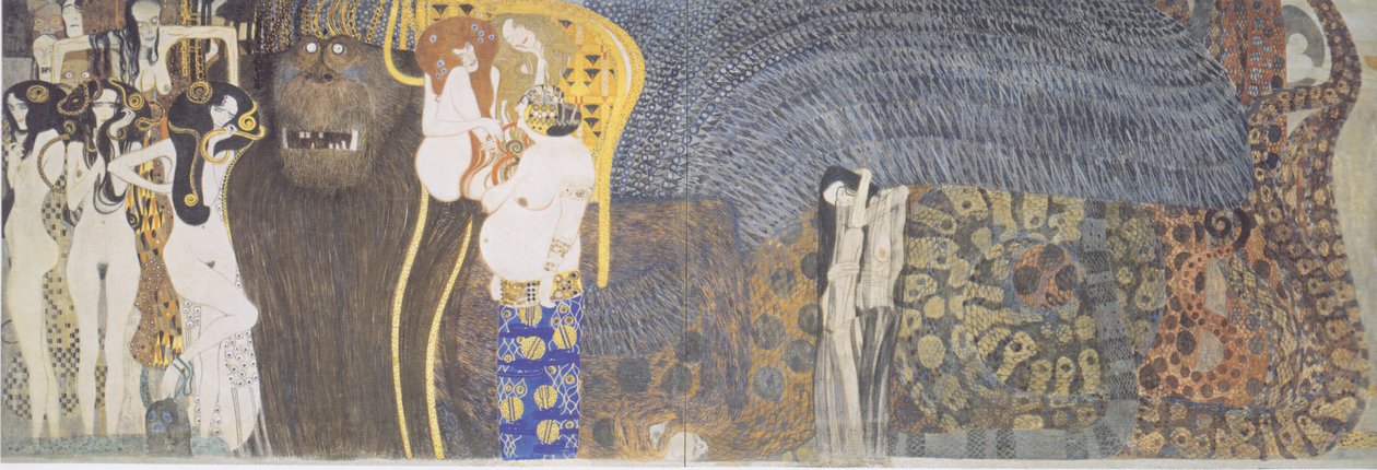 Bethovenfries - parede do meio de Gustav Klimt