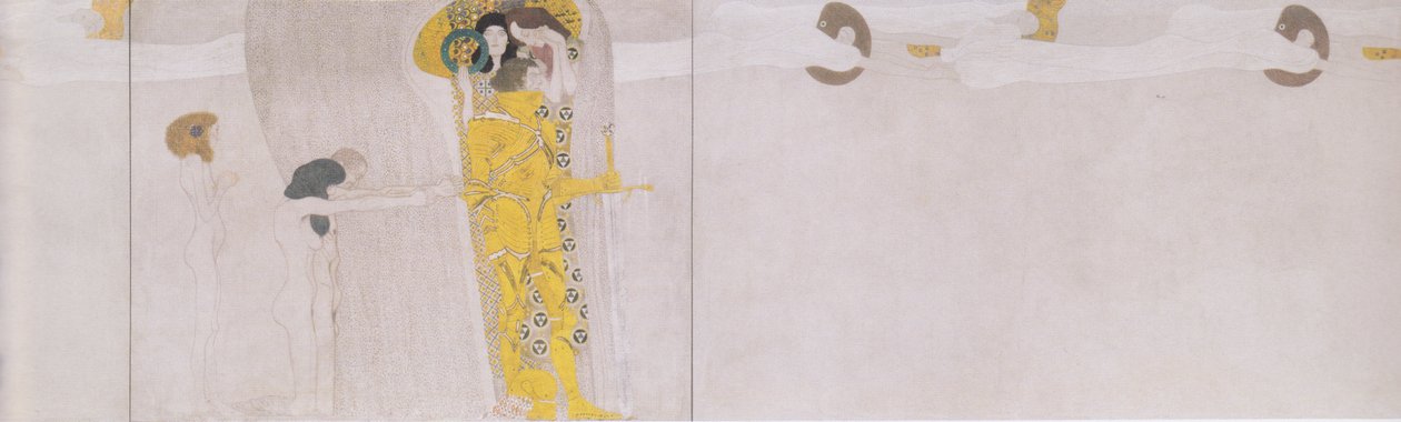 Bethovenfries - parede lateral esquerda - detalhe de Gustav Klimt
