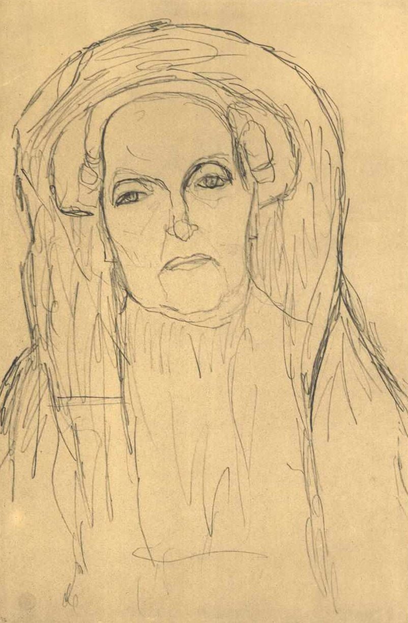 Meio comprimento, retrato, de, um, mulher velha de Gustav Klimt