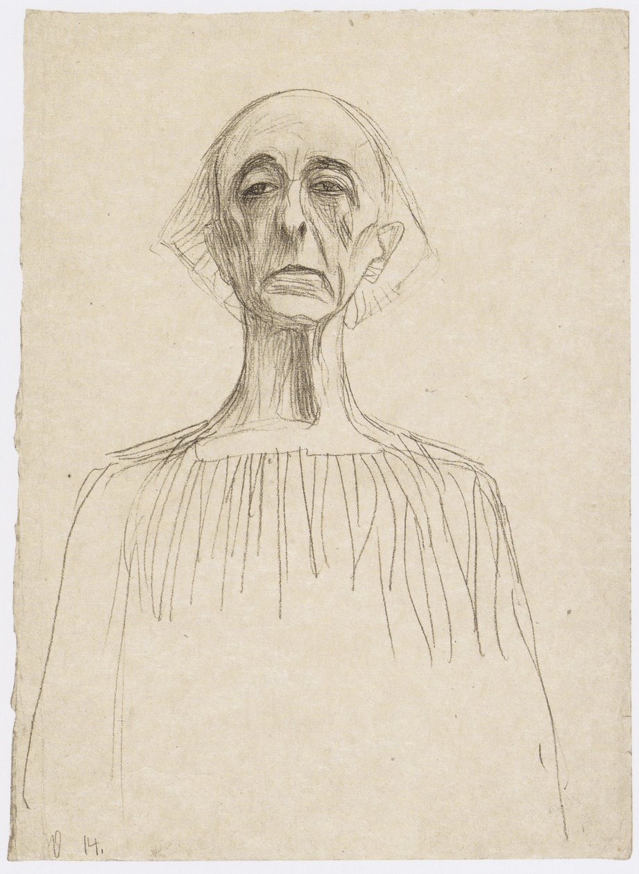 Meia retrato de um homem da frente de Gustav Klimt
