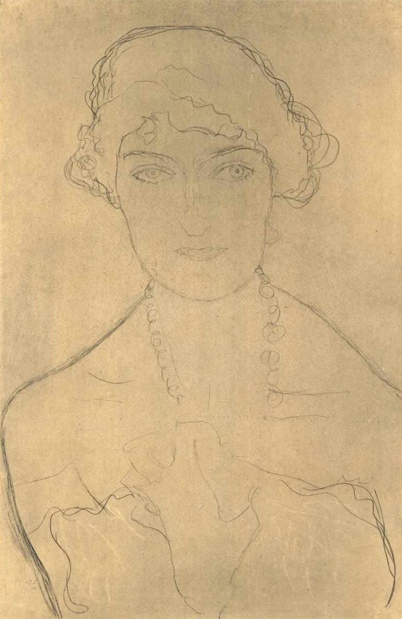 Meia retrato com colar de Gustav Klimt