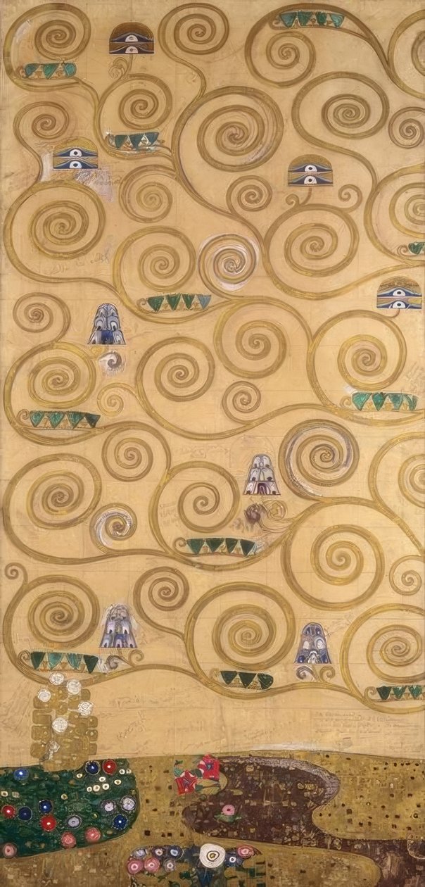 A Árvore da Vida (parte externa esquerda) de Gustav Klimt