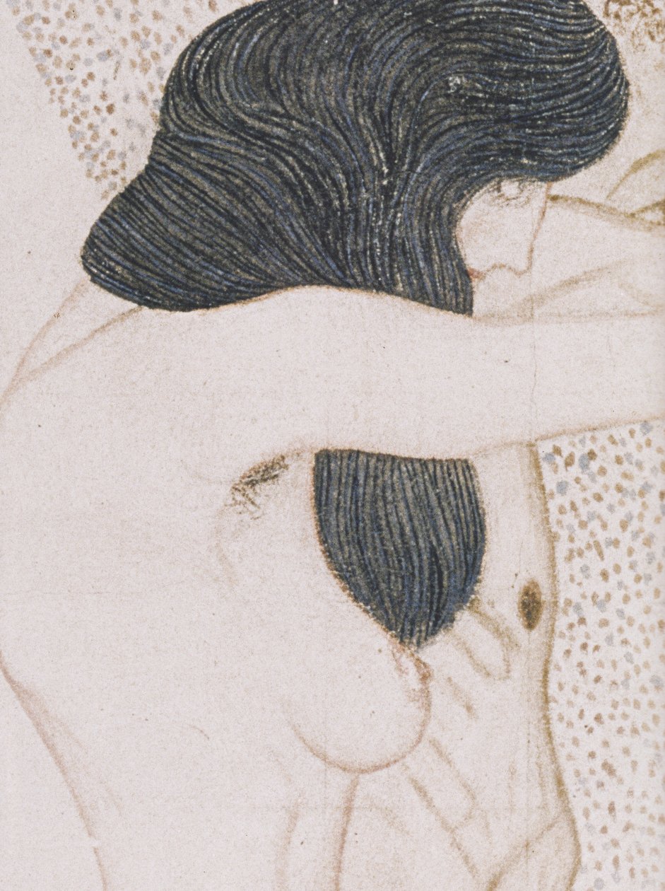 Os sofrimentos da humanidade fraca de Gustav Klimt