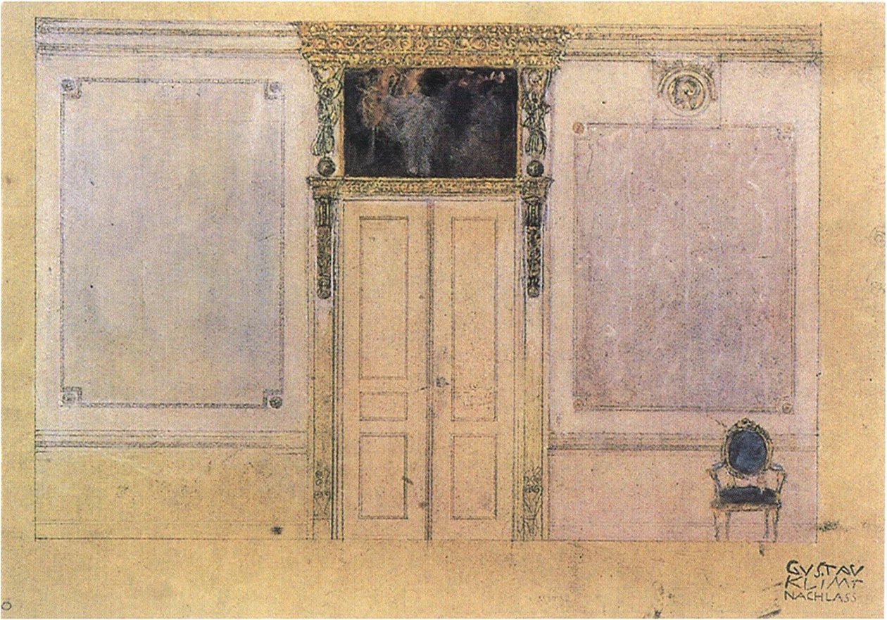 Design para o design do salão de música no Palais Dumba. de Gustav Klimt