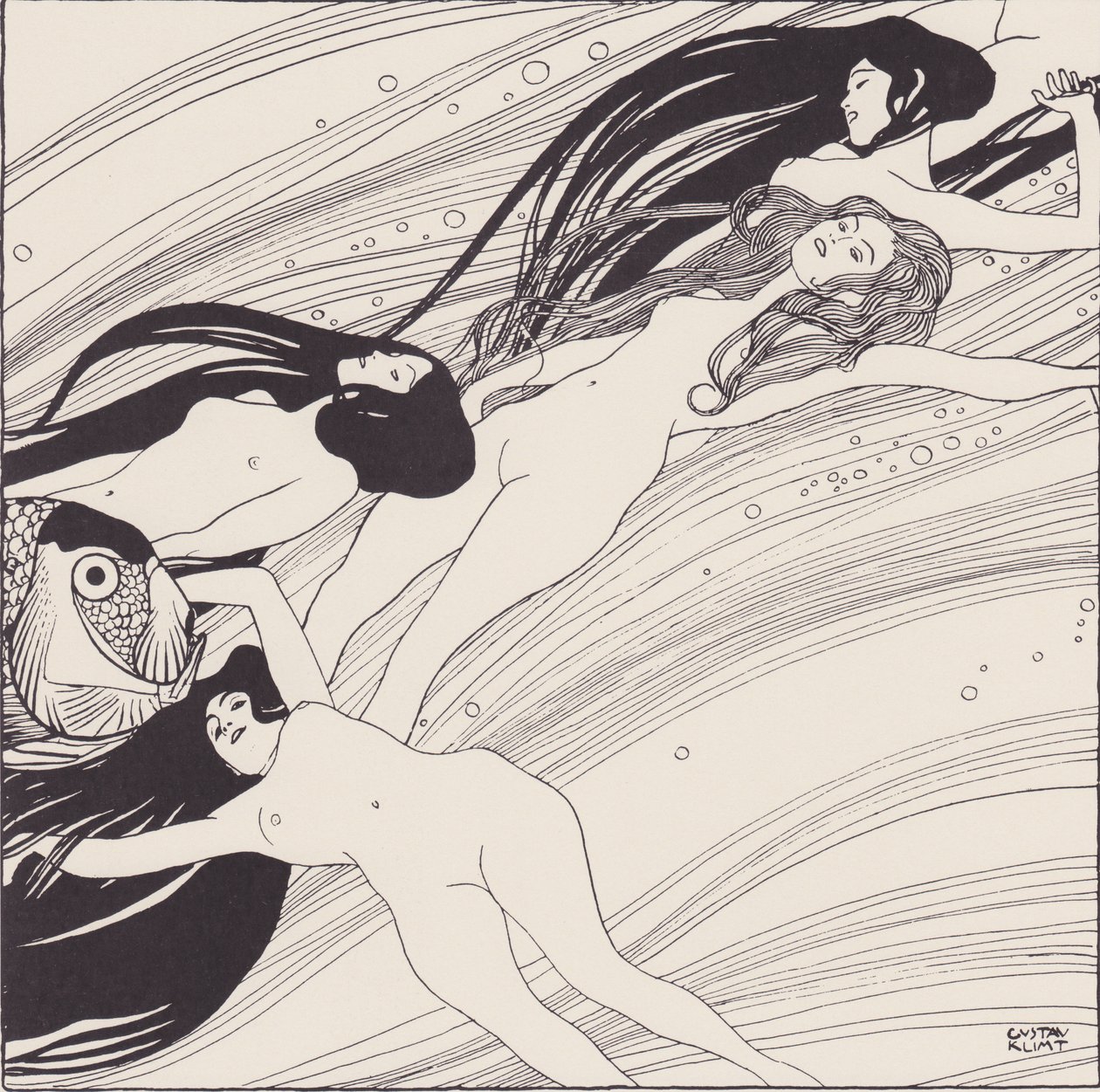 sangue peixe de Gustav Klimt