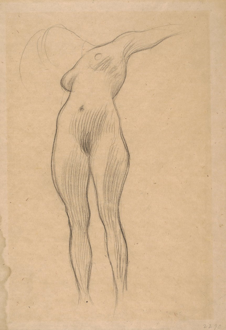 Mulher Flutuante com Braço Estendido (Study for Medicine), 1900-1901 de Gustav Klimt