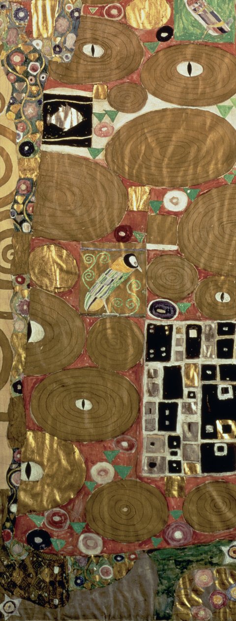 Cumprimento (Friso Stoclet) c.1905-09 (têmpera, wc) (detalhe de 65884) de Gustav Klimt