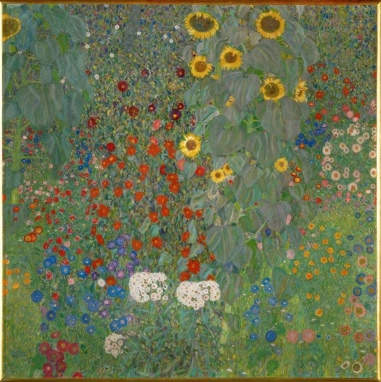 Jardim com girassóis de Gustav Klimt