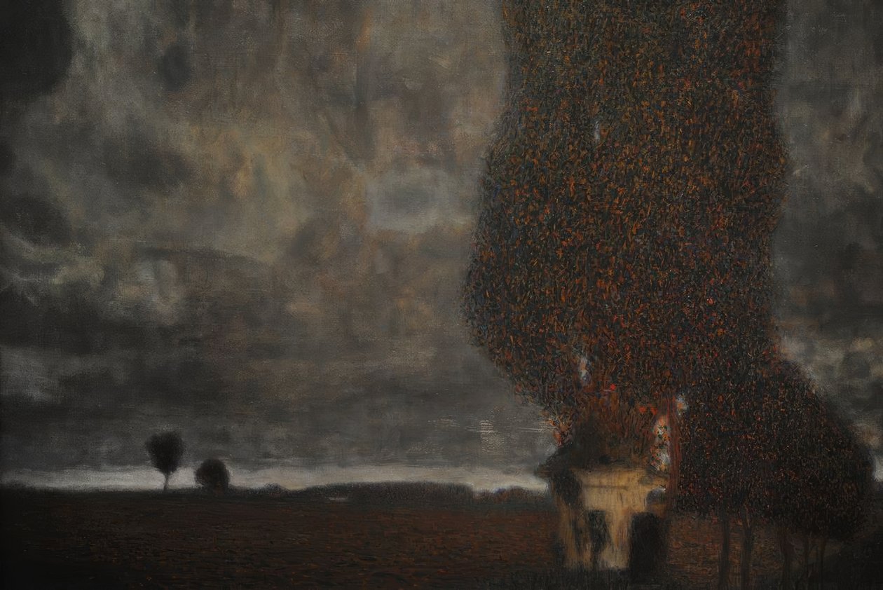 Gustav Klimt (1862-1918). Pintor simbolista austríaco. Tempestade que se aproxima (The Large Poplar II), 1903. Óleo sobre tela. Museu Leopold. Viena, Áustria. de Gustav Klimt