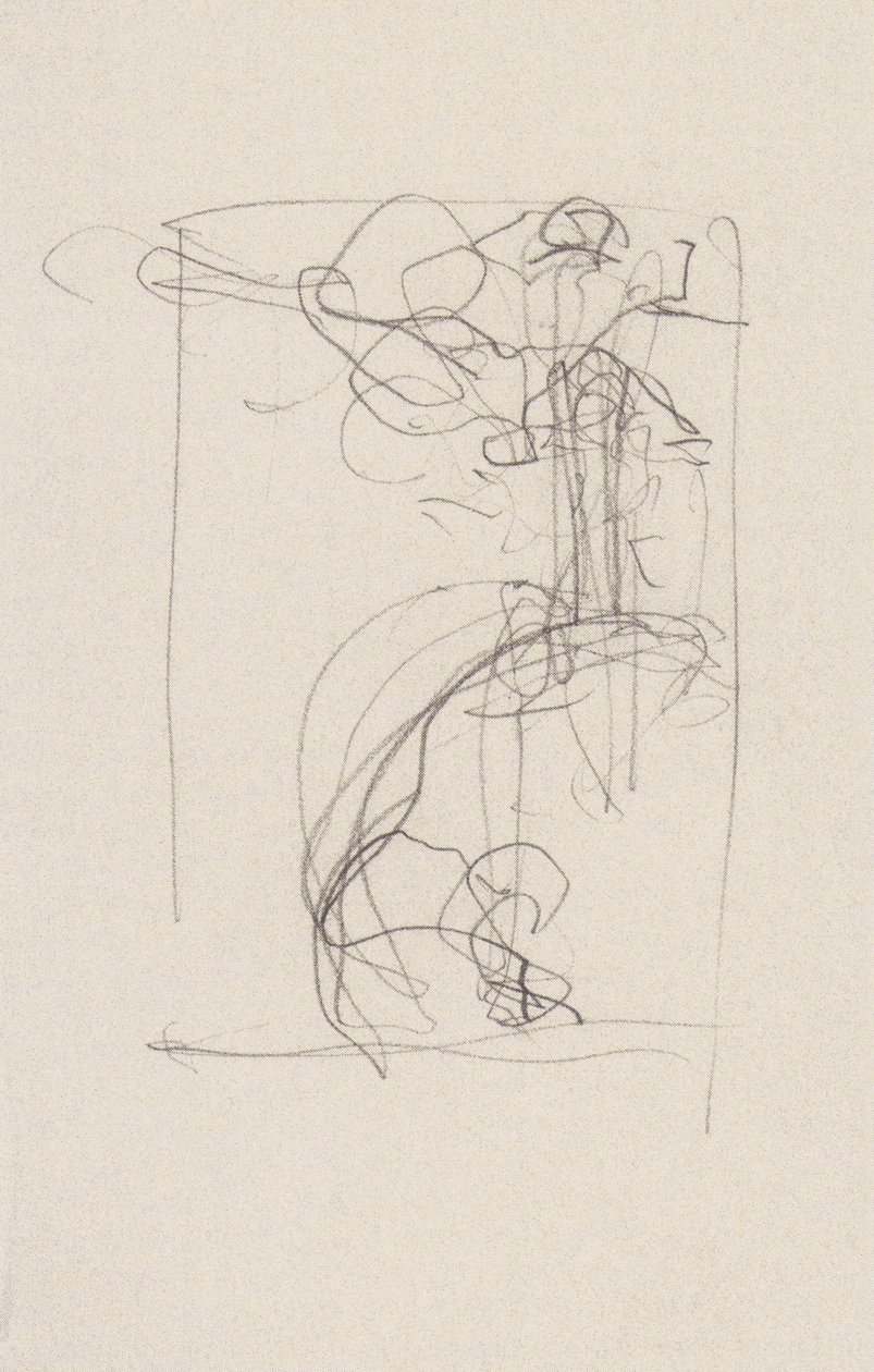 Justitia com espada desenhada em posição elevada de Gustav Klimt
