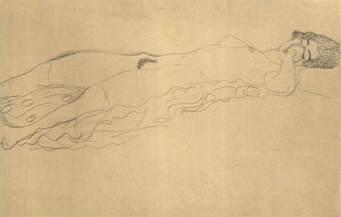Mentir ato para a direita de Gustav Klimt
