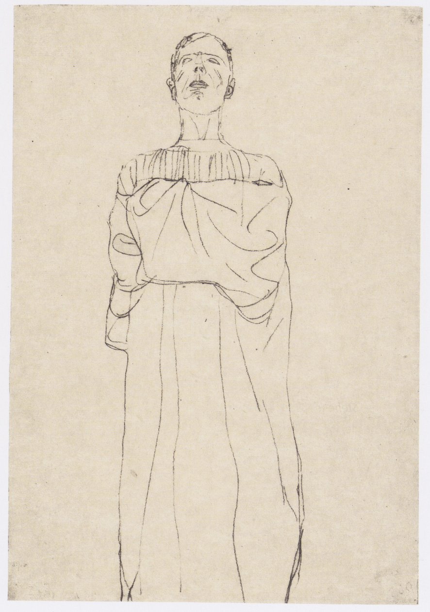 Homem, com, um, longo, manto, de, a, frente de Gustav Klimt