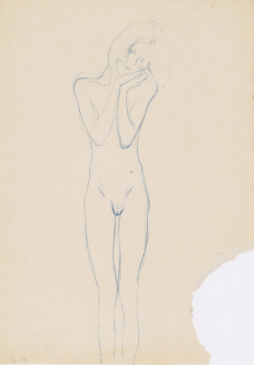 Garota agir da frente de Gustav Klimt