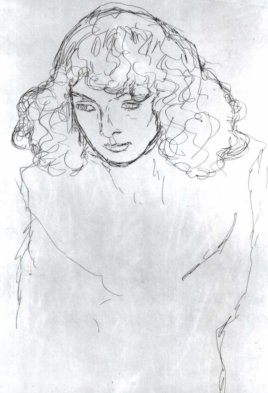 cabeça da menina de Gustav Klimt