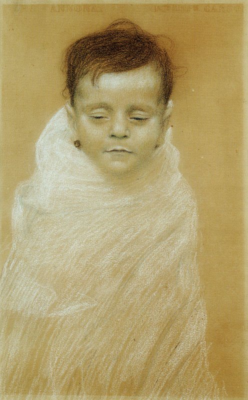 Retrato dos artistas mortos filho de Gustav Klimt