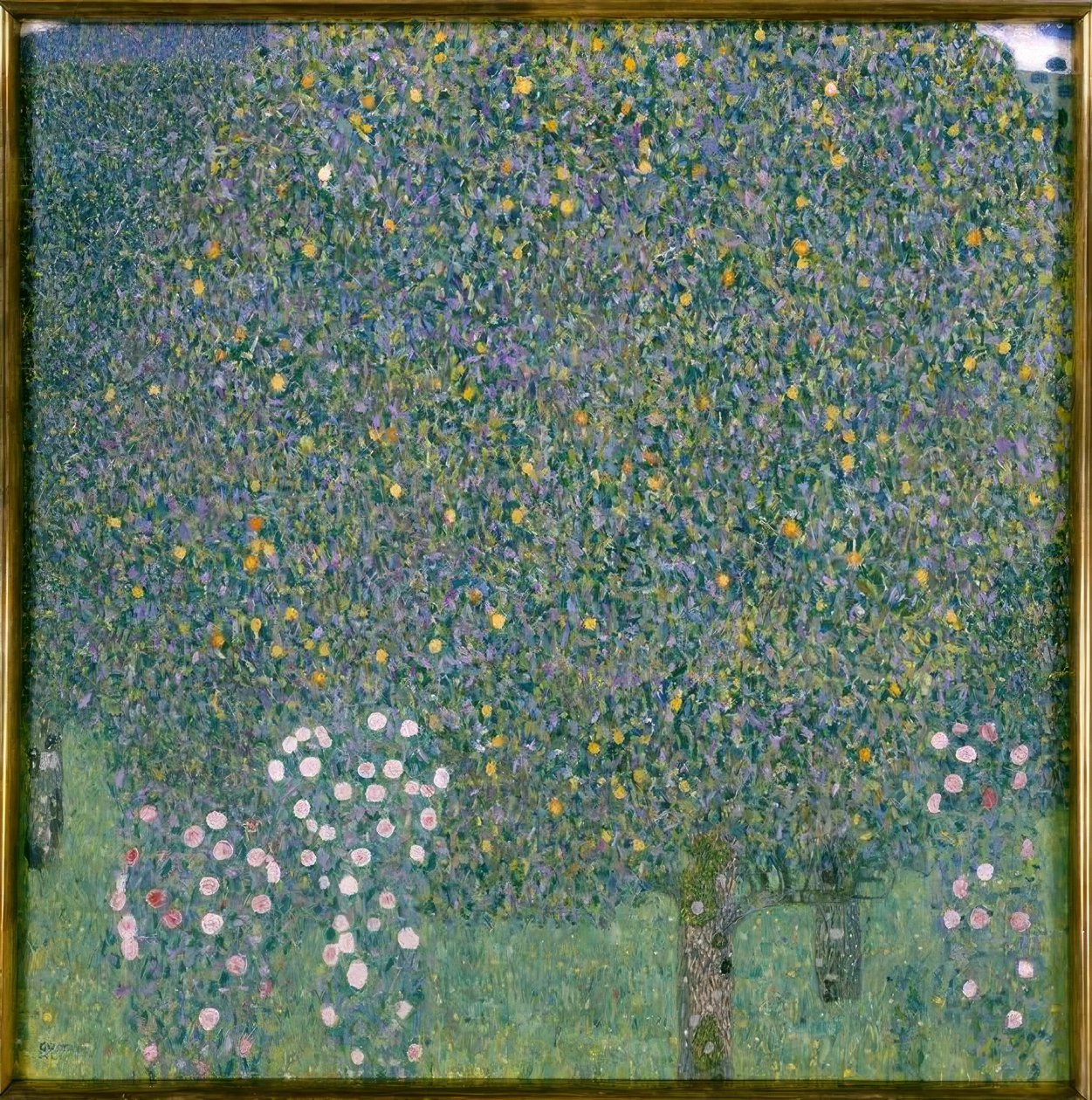 Roseiras sob árvores de Gustav Klimt