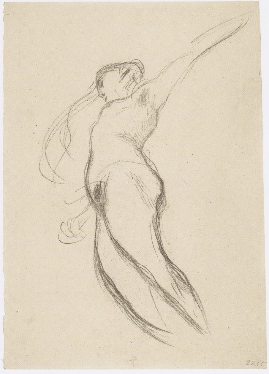 Flutuando para a esquerda com o cabelo solto de Gustav Klimt
