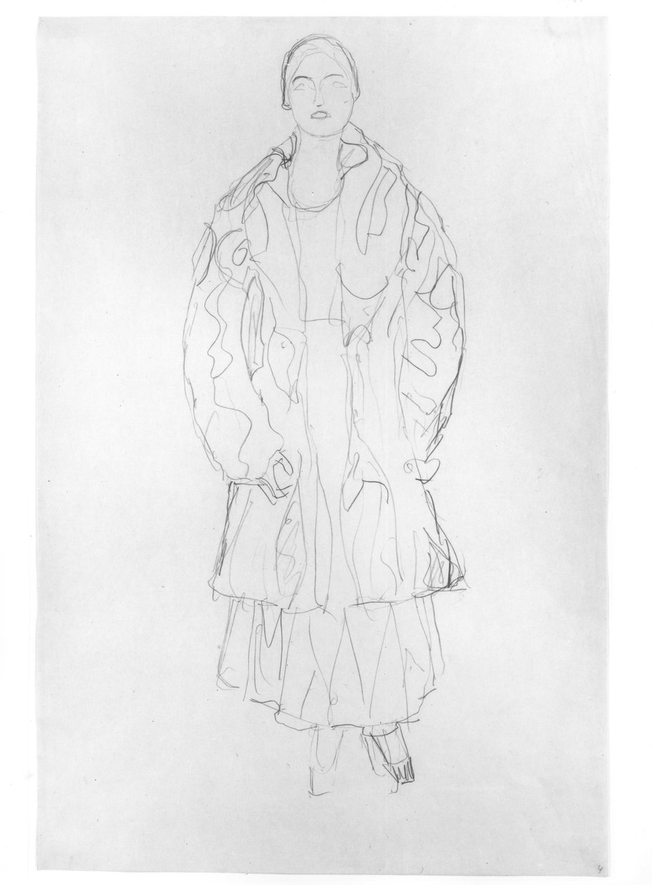 Mulher em pé com casaco, 1916 de Gustav Klimt