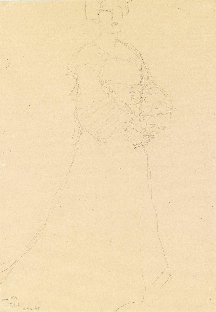 Senhora de pé à direita de Gustav Klimt