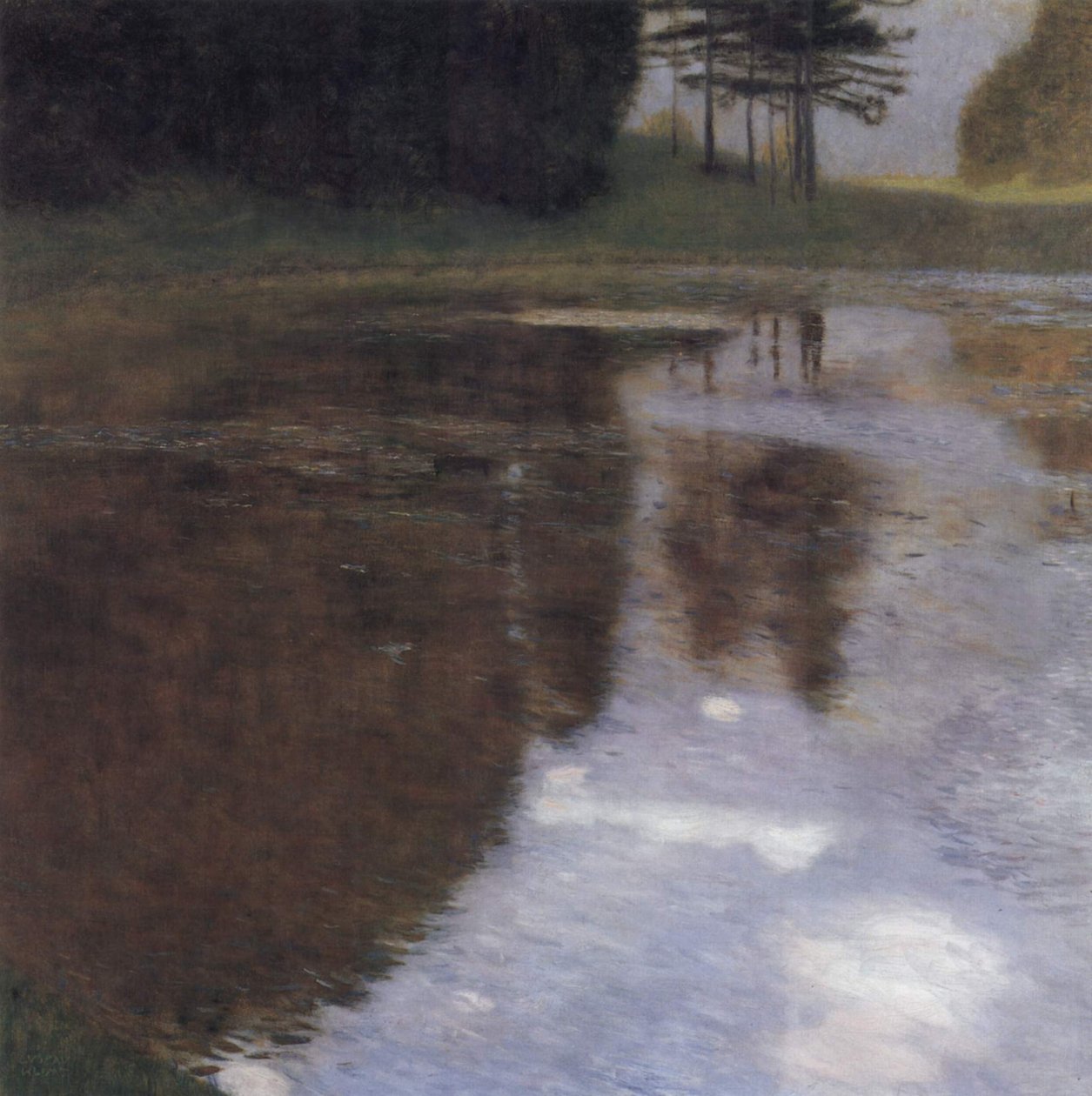 Stiller Weiher no parque do castelo de Kammer de Gustav Klimt