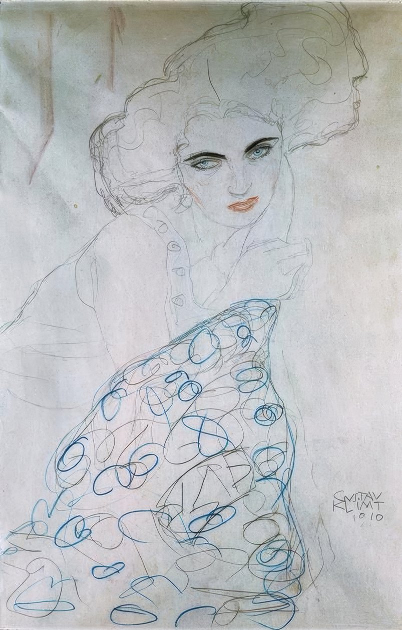 Estude em um retrato de mulher de Gustav Klimt