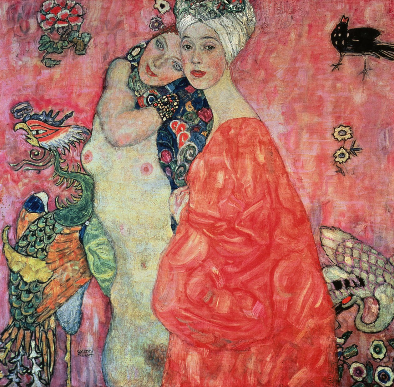 The Girlfriends, 1916-17 (destruído em 1945) de Gustav Klimt