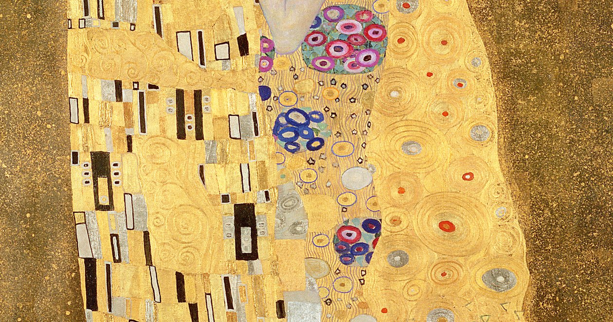 O beijo, 1907-08 óleo sobre tela detalhe de 601 de Gustav Klimt