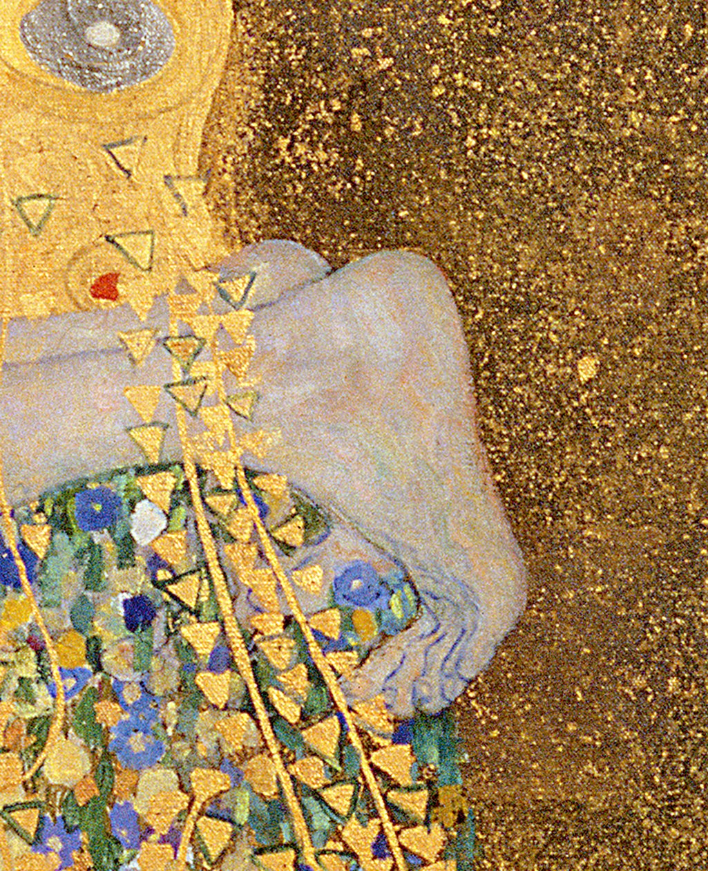 O beijo, 1907-08 óleo sobre tela detalhe de 601 de Gustav Klimt