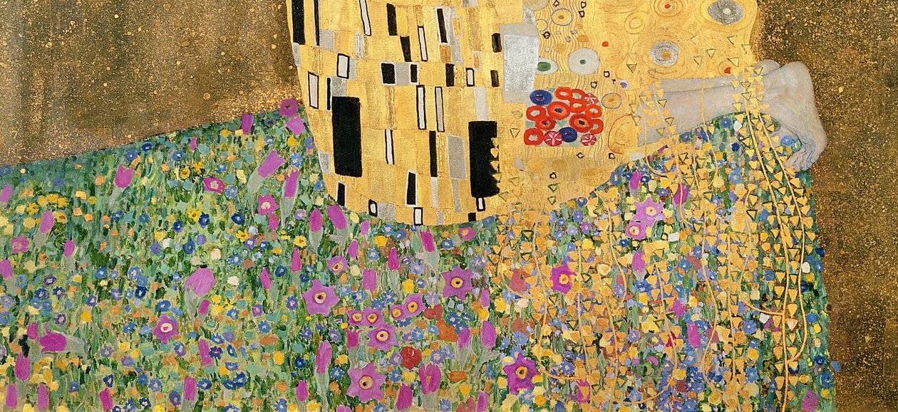 O beijo, 1907-08 óleo sobre tela detalhe de 601 de Gustav Klimt