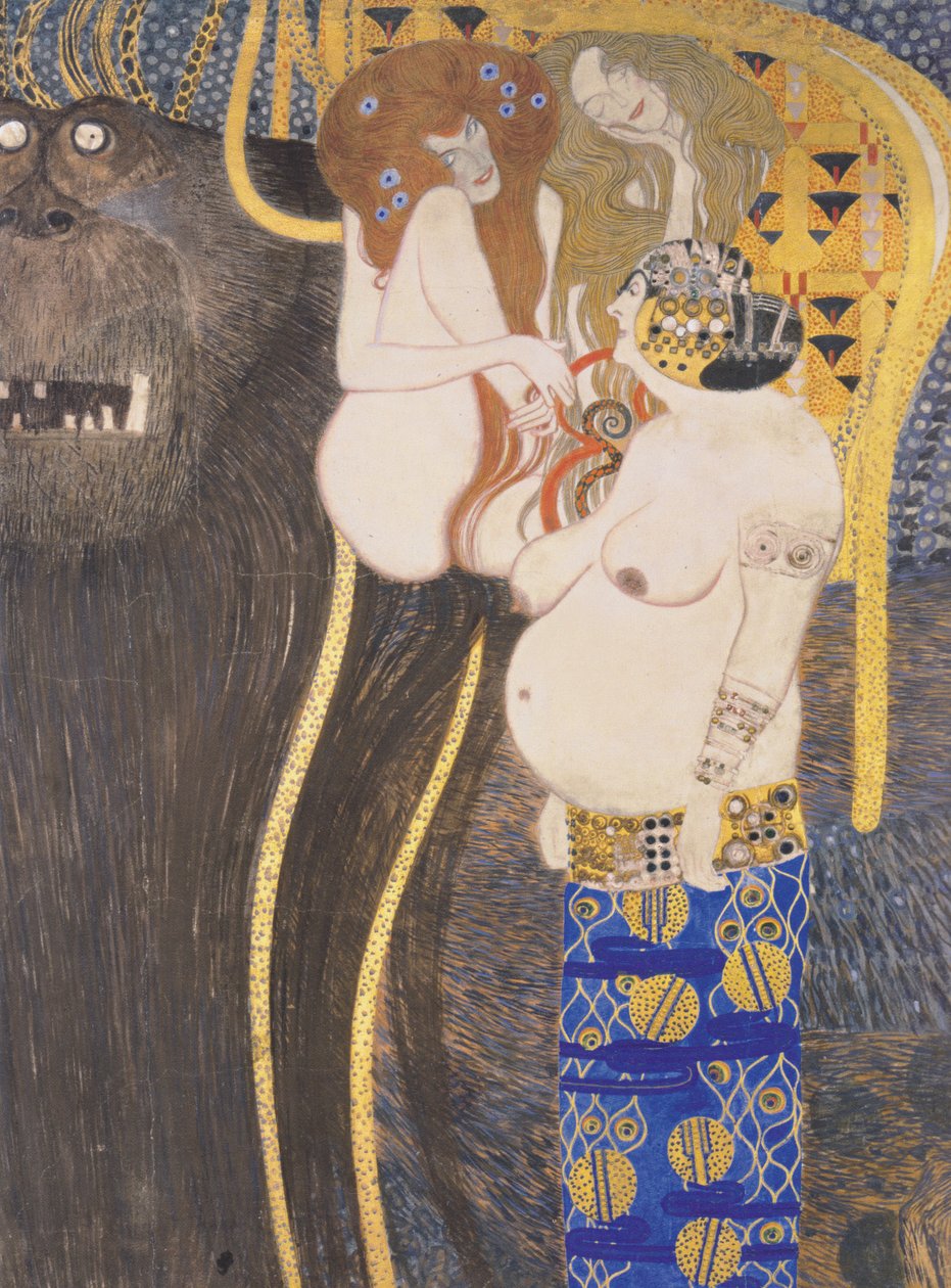Typhoeus e luxúria, falta de castidade, intemperança de Gustav Klimt