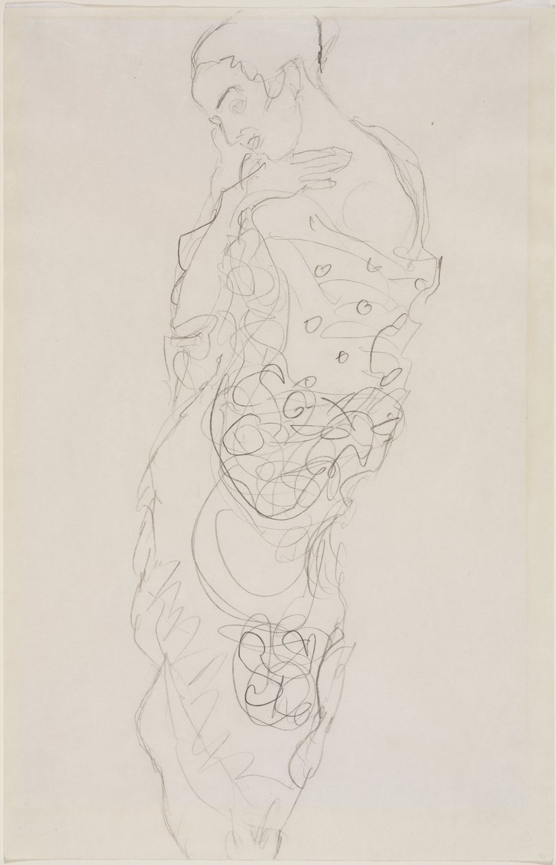 Mulher no quimono, ombro esquerdo nu de Gustav Klimt