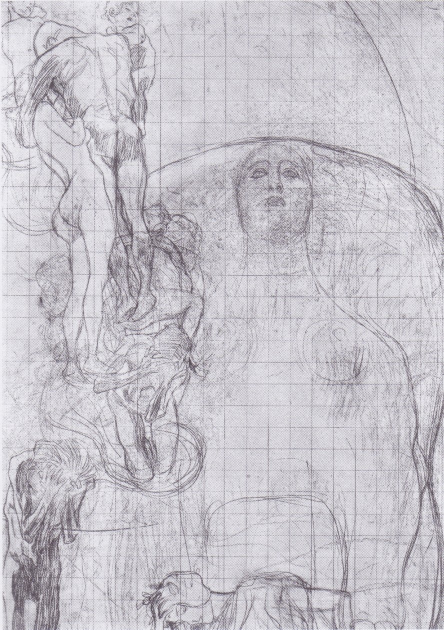 Esboço de transferência de filosofia de Gustav Klimt