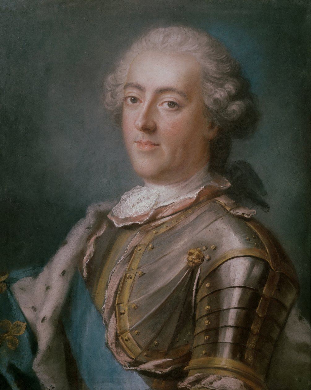 Retrato de Luís XV (1710-74) Rei da França (pastel sobre papel) (ver 173609 para par) de Gustaf Lundberg