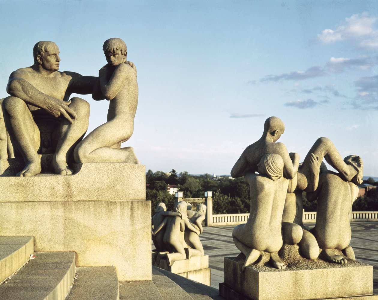 Detalhe, de, um, grupo, de, esculturas, granito de Gustav Vigeland