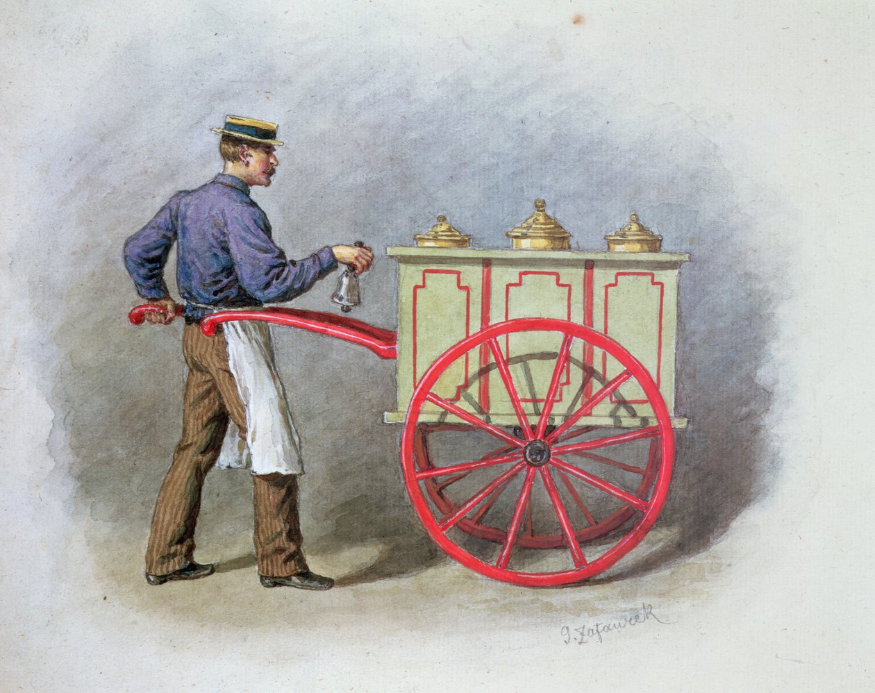 O vendedor de sorvetes, 1895 de Gustav Zafaurek