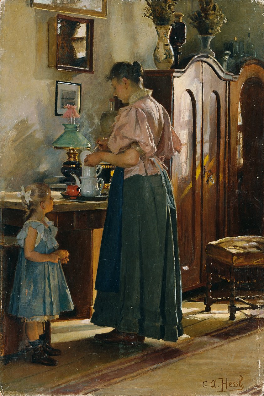 refeição noturna de Gustav Adolf Hessl