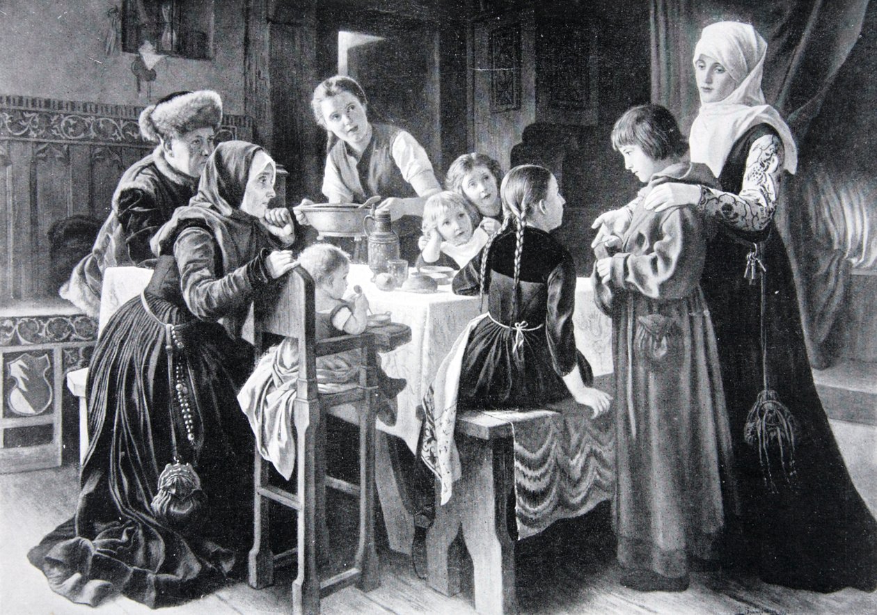 A infância de Martin Luther, ilustração de "A História da Nação" de Gustav Adolph Spangenberg