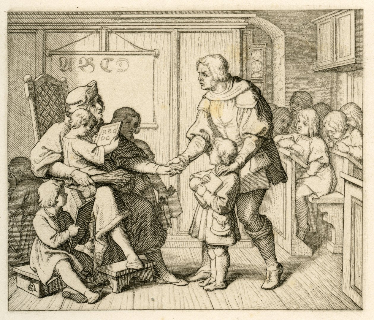 Matrícula de Martinho Lutero na escola de Mansfeld de Gustav Ferdinand Leopold Konig