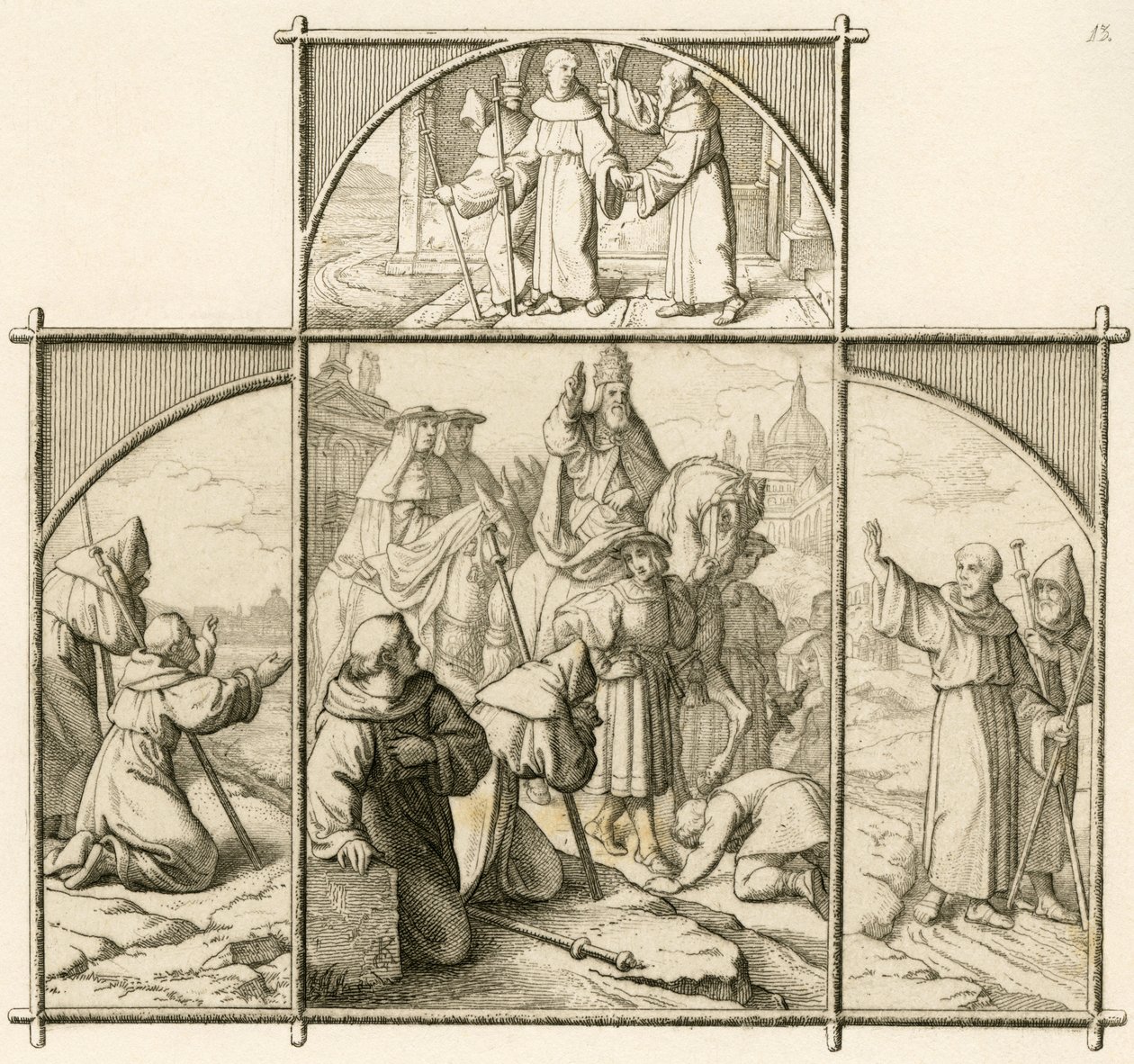 Viagem de Martinho Lutero a Roma em 1510. Ficou feliz por ver Roma, mas horrorizado com a magnificência e a depravação de Gustav Ferdinand Leopold Konig