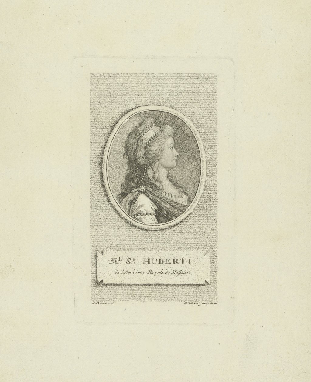 Retrato da cantora de ópera Antoinette Saint-Huberty 1756-1812, c. 1790 de Gustav Georg Endner