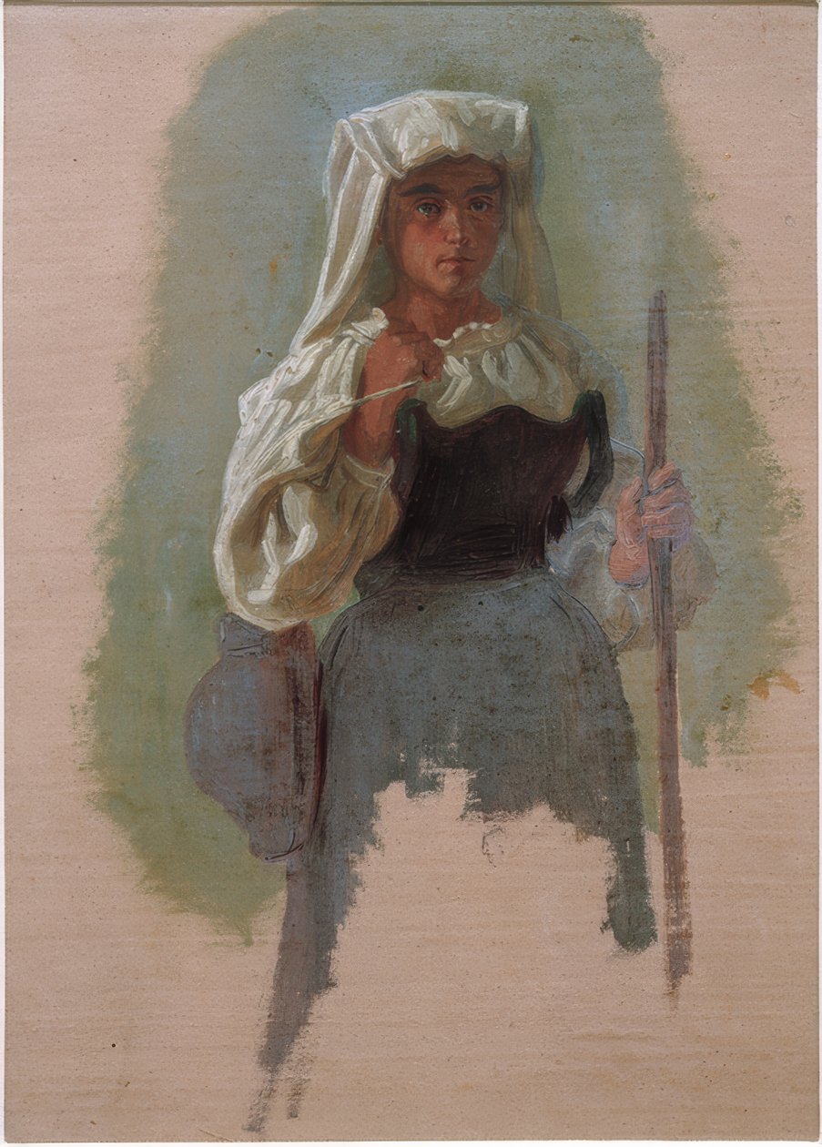mulher italiana com pau de Gustav Jakob Canton