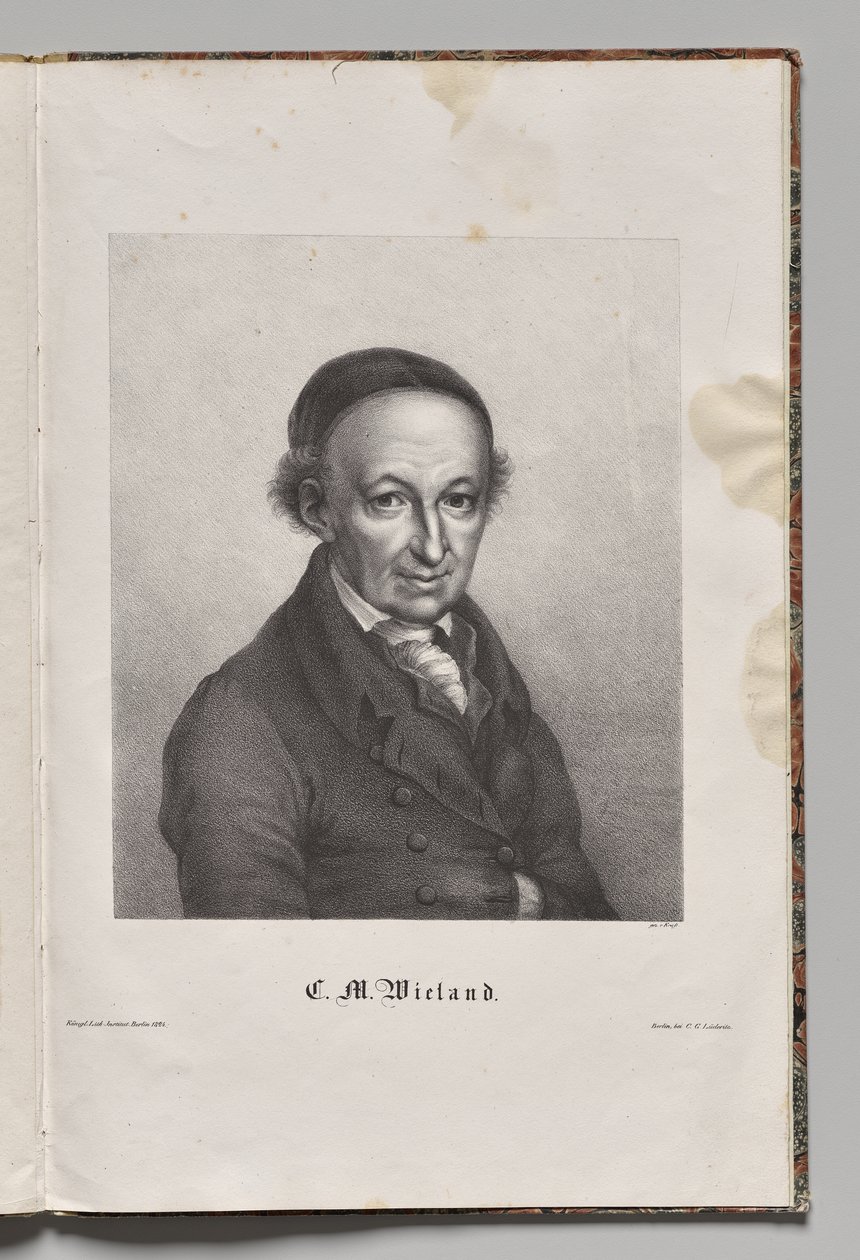 Autores famosos da Alemanha: Retrato de Christopher Martin Wieland de Gustav Karl Friedrich Luderitz