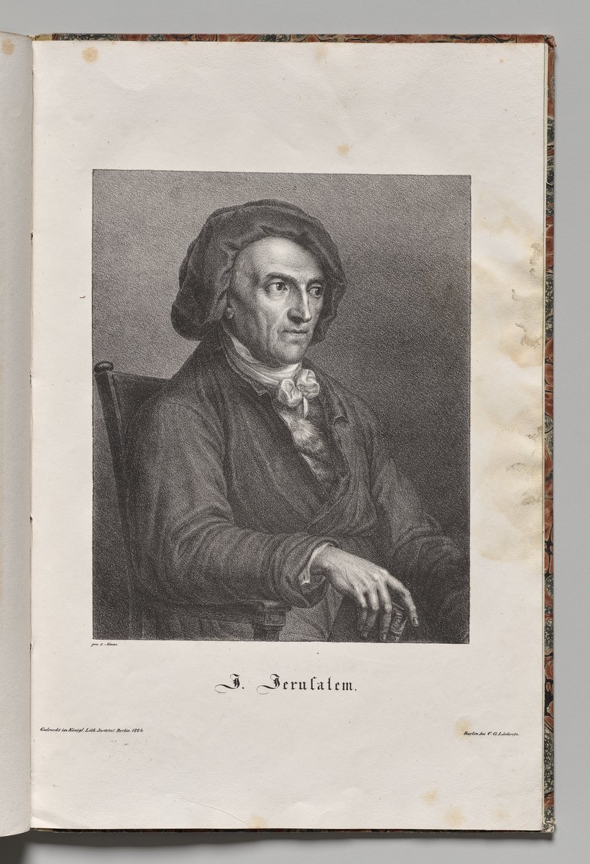 Autores famosos da Alemanha: Retrato de Johann Friedrich Wilhelm Jerusalém de Gustav Karl Friedrich Luderitz