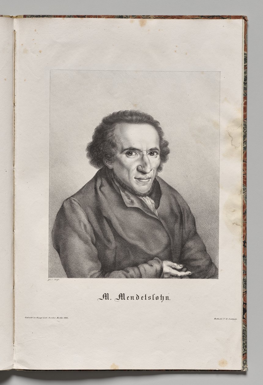 Autores famosos da Alemanha: Retrato de Moses Mendelssohn de Gustav Karl Friedrich Luderitz