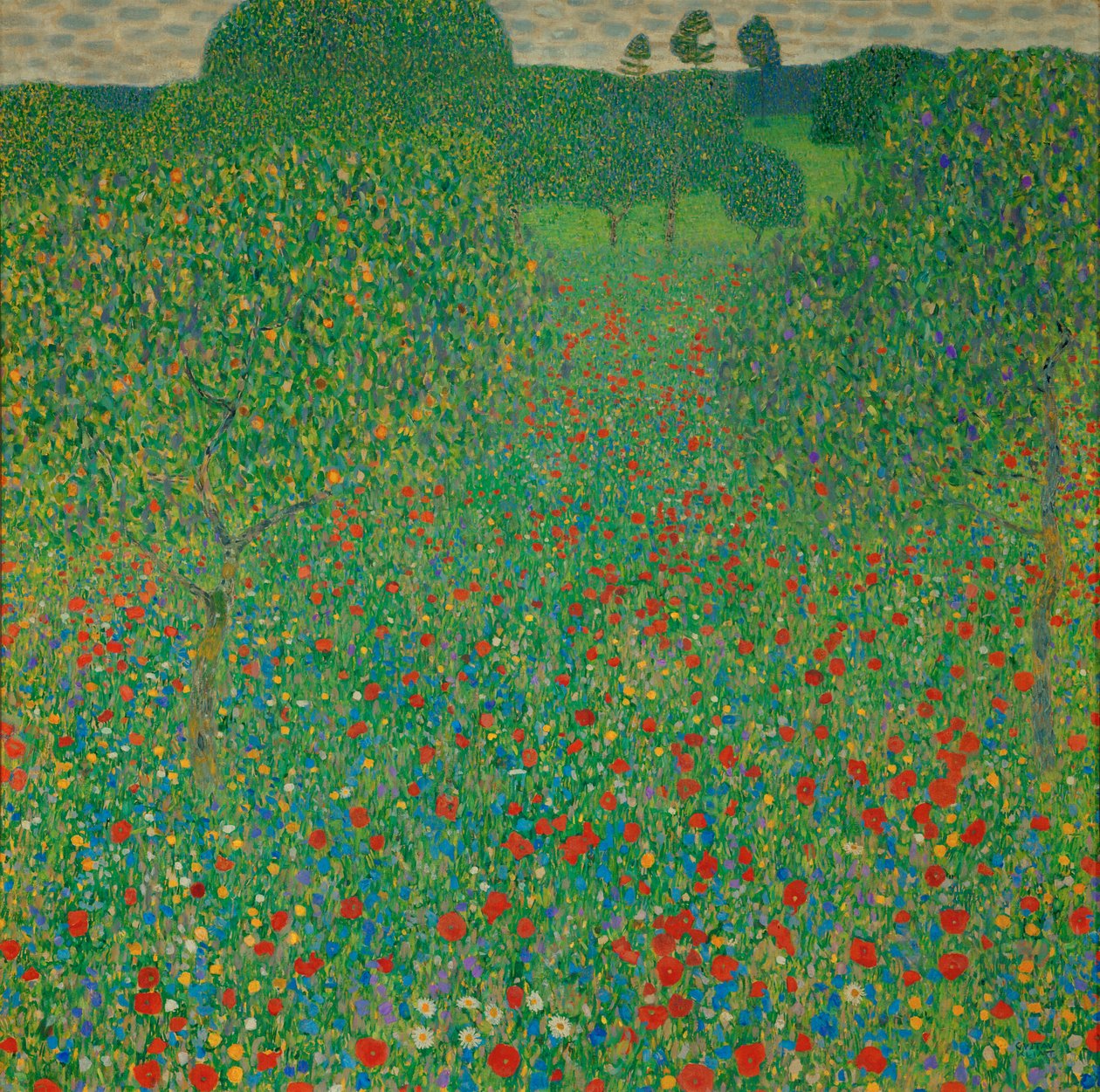 Um campo de papoilas de Gustav Klimt