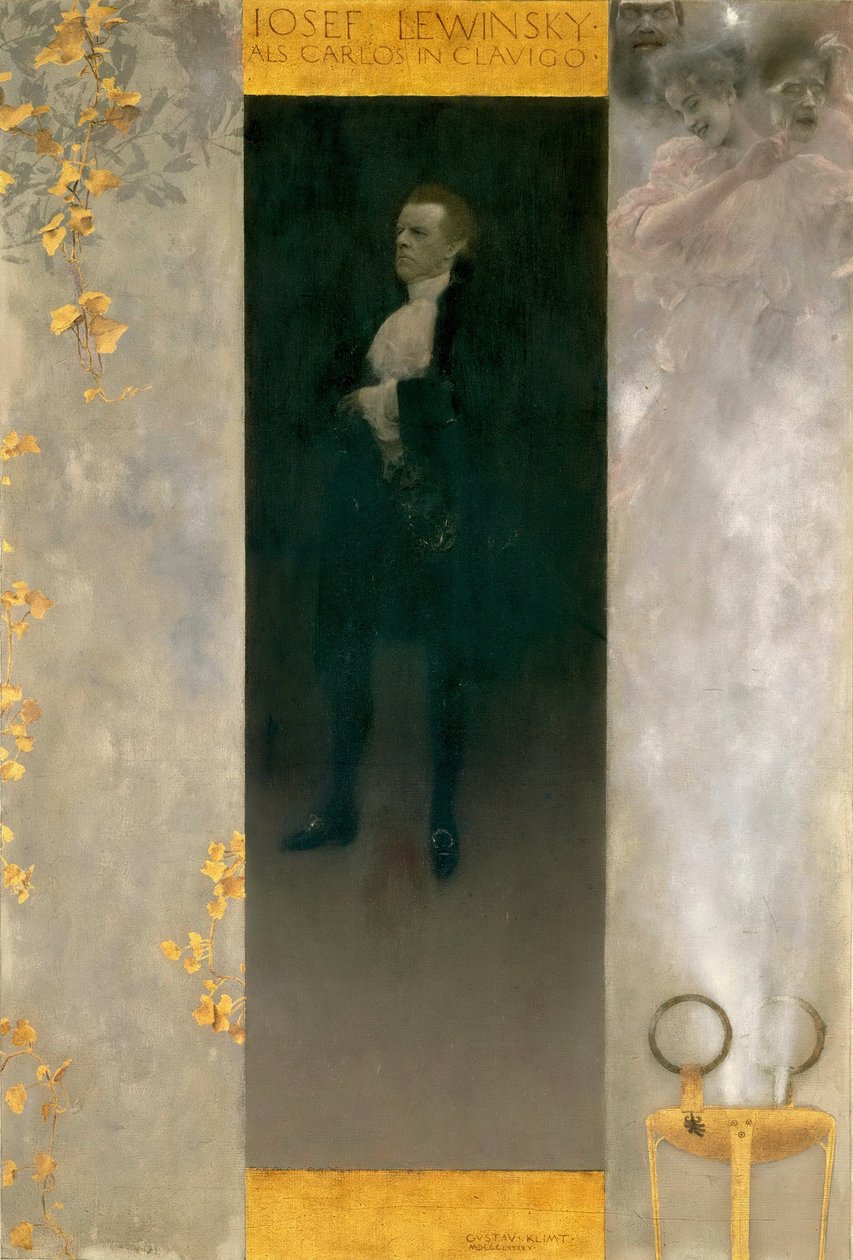 Ator Josef Lewinsky como Carlos, 1895 de Gustav Klimt