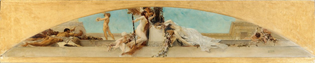 Altar de Dionísio. Estudo para a pintura do teto do Burgtheater, Viena, 1886. de Gustav Klimt